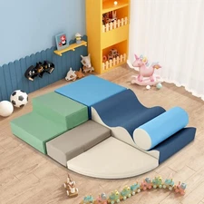 Soft Climb and Crawl Foam Playset 6 in 1, Soft Play Equipment Climb for Kids