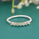 Twisted Band Half Eternity Opal Ring 925 Sterling Silver Engagement Rings