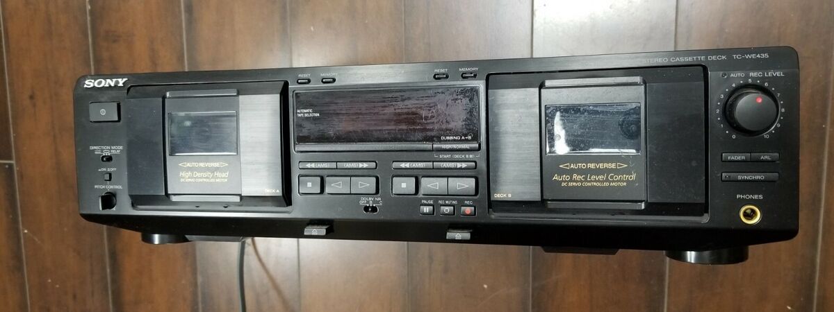 Sony TC-WE435 Stereo Dual Cassette Deck Tape Player Recorder Sony TC-WE435 Stereo Dual Cassette Deck Tape Player Recorder