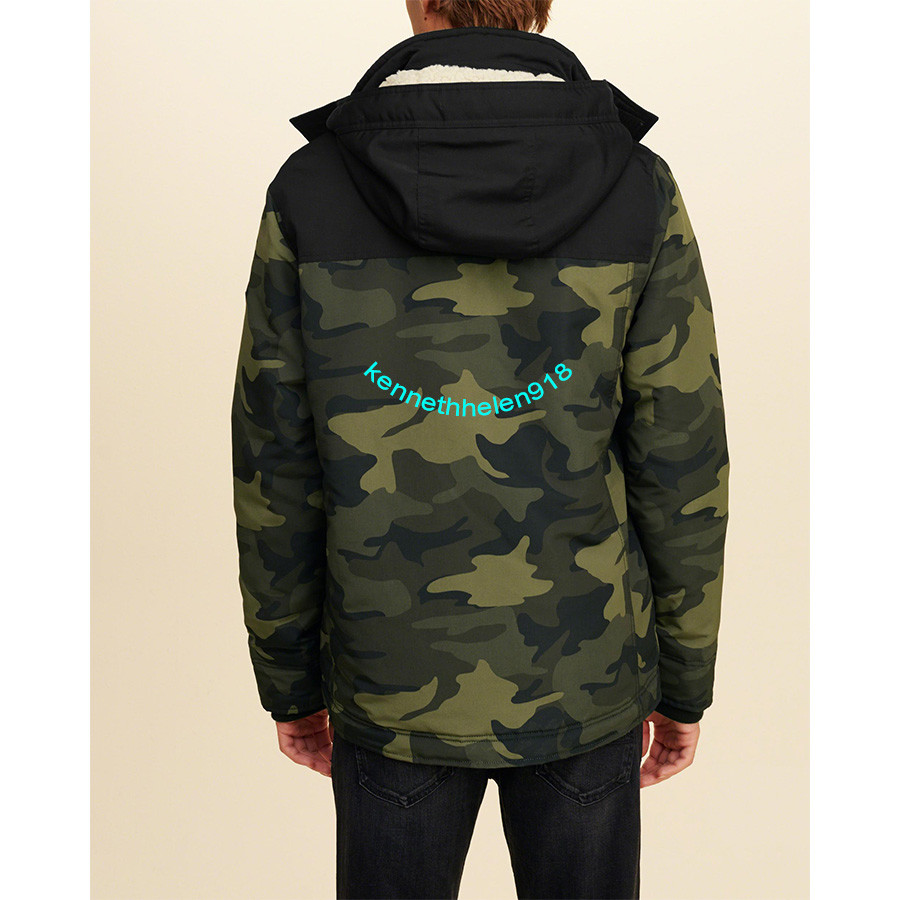 Sherpa Lined Hollister Jacket Camo Camouflage Hollister Herren