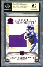 Teddy Bridgewater Rookie Card 2014 Crown Royale Rookie Silhouettes #202 BGS 9.5