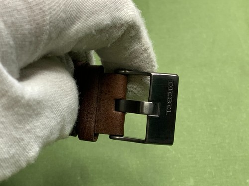 DIESEL Solo Tempo DZ1598 Brown Leather Strap with Blue Bottom Men's Quartz Watch - Picture 14 of 18