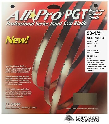 Olson All-Pro Band Saw Blade 93-1/2'' inch x 1/4''  6TPI,  14'' Delta, JET, Grizzly