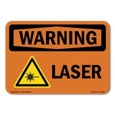 Laser ANSI OSHA ANSI Warning Sign Metal Plastic Decal