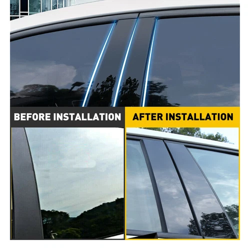 4Pcs Glossy Black Pillar Posts Window Door Covers For Nissan Frontier 2005-2014 - Afbeelding 4 van 10