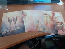 5X NOSTALGIC/VINTAGE SHEETS FOR SCRAPBOOKING/JOURNALS NEW CIRCA 13X9CM (VIN1485)