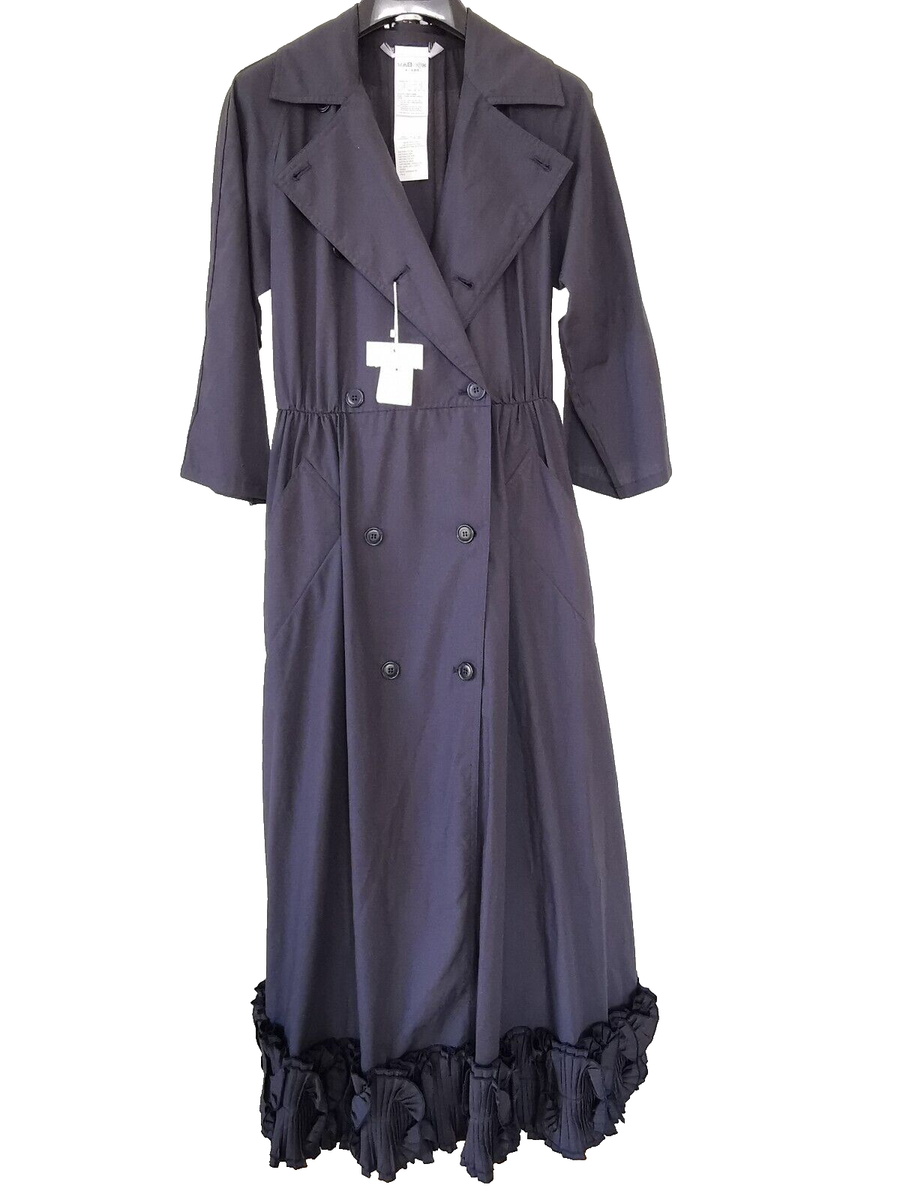 RRP €880🌟 MAX MARA Blue COTTON Trench Dress Usa4_ It38_ De34_Uk6_ Fr36