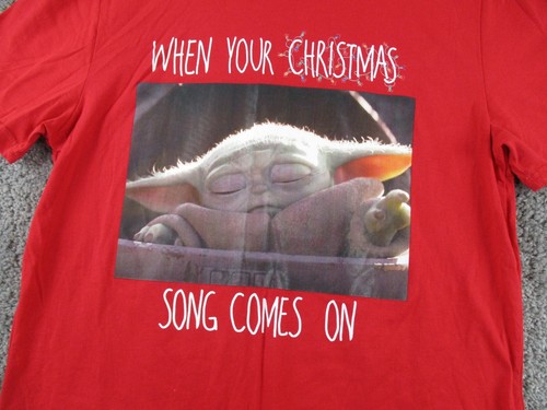 Star Wars T Shirt Small Christmas Yoda Red Graphic Round Neck Short Sleeve Funny - Bild 4 von 13