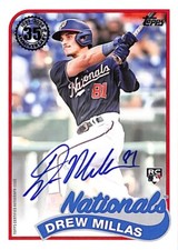 2024 Topps Update Drew Millas On Card Rookie Auto Washington National 35th