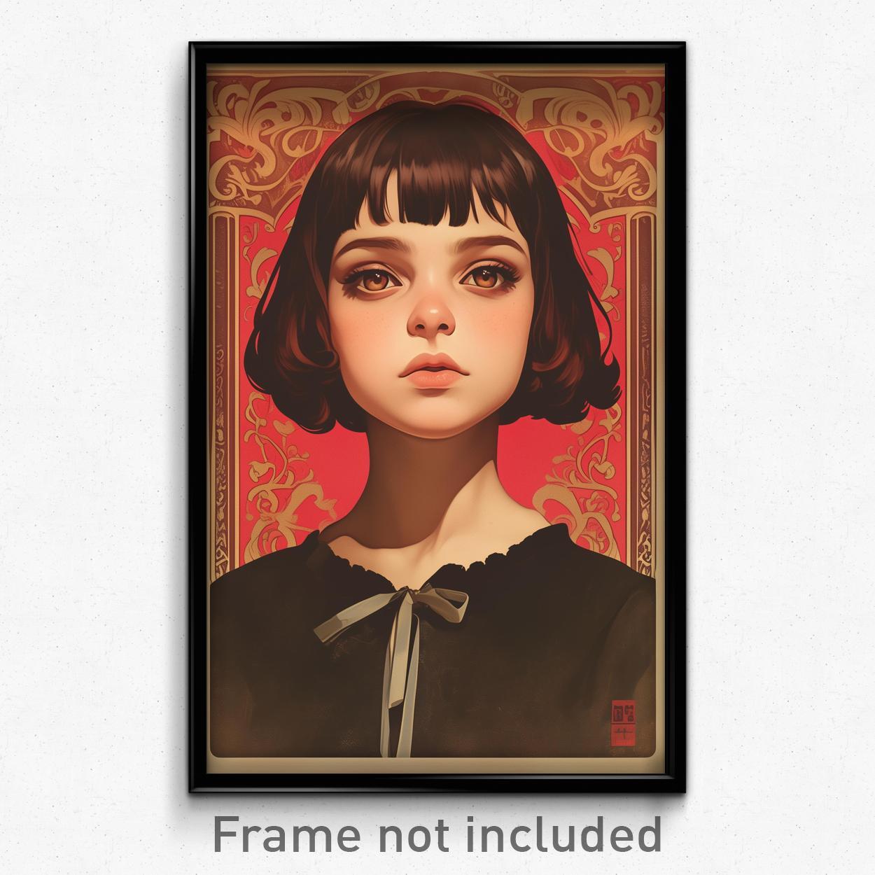 Spanish Movie Art Print - Alienated Girl with Ribbon Trim