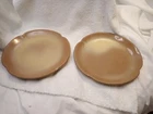 Set of 2! Frankoma Brown & Beige Pottery Matte Glaze plates. 5G 7 1/8" and nice!