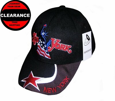 NFL Team Hats - New York City Themed Black Adjustable Adult Athletic Cap, nwt