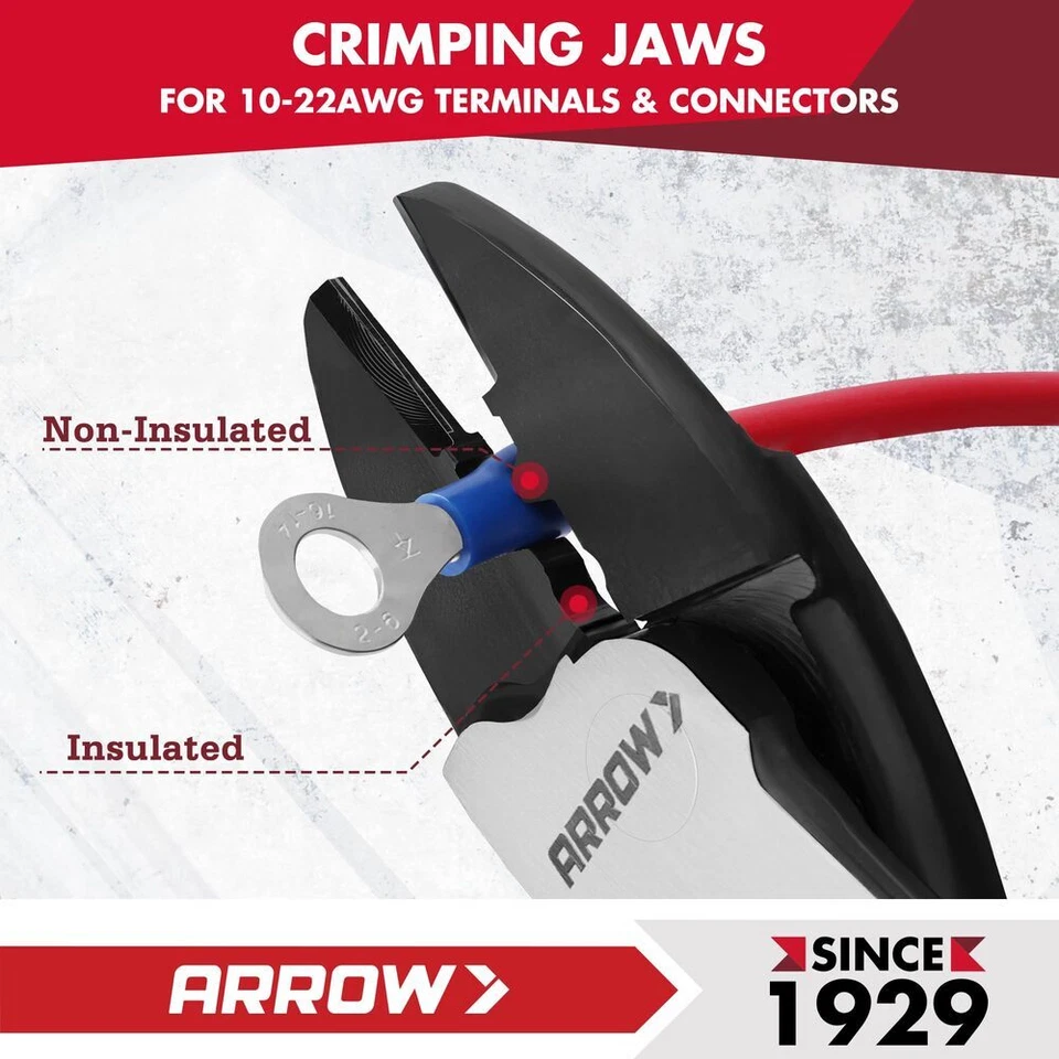 Плоскогубцы для обжима/резки проводов ARROW 9,5 дюйма инструменты для обжима проводов с толстой ручкой - Изображение 3 из 4