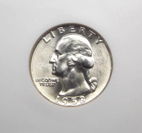 1958 "D" Washington SILVER Quarter 25c NGC MS66 #007 Gem Uncirculated ECC&C, Inc