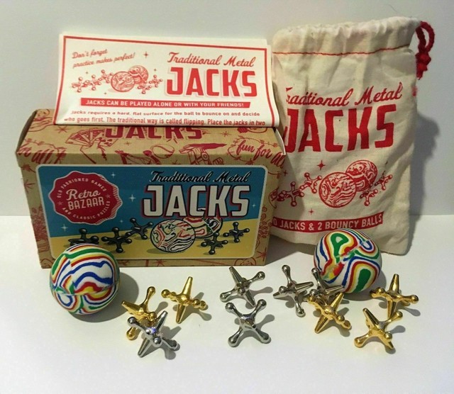 Traditional Metal Jacks Family Game 