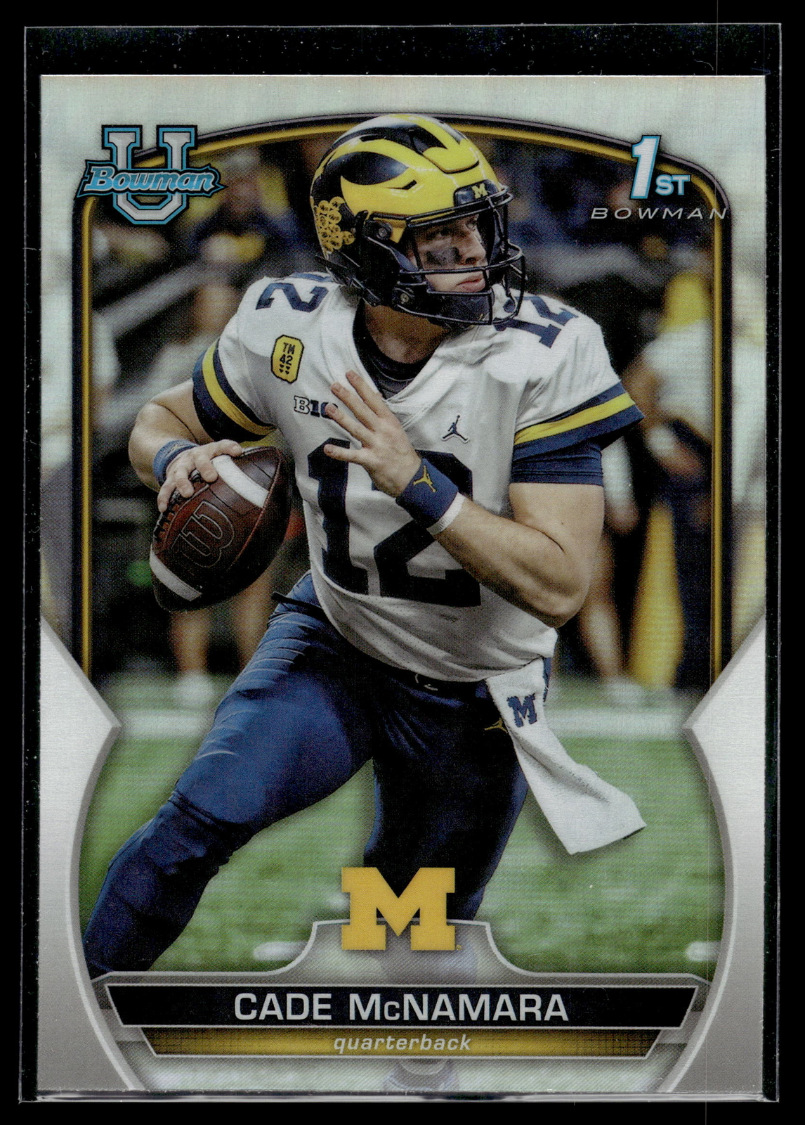 Cade McNamara 2022 Bowman University Chrome Refractor Card #99