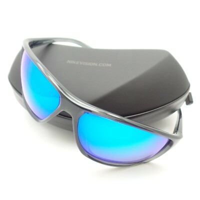 Nike Adrenaline M Dark Grey Blue Mirror EV1113 012 Sunglasses New