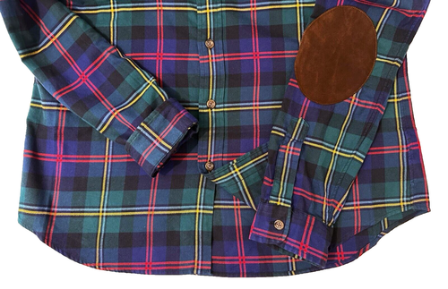 Polo Ralph Lauren Men's Classic Fit Suede-Patch Plaid Workshirt Size-L NWT$198 - Picture 8 of 14