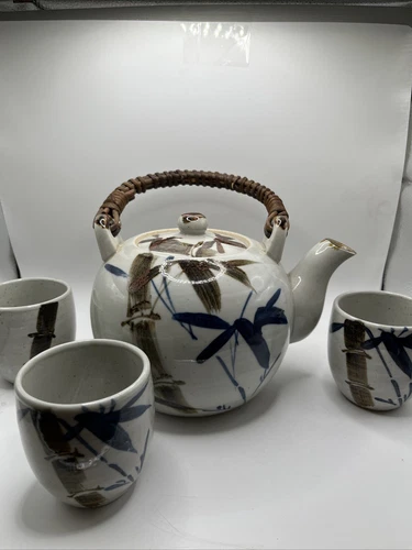 Vintage ATC Japan Stoneware Tea Set (3) Cups