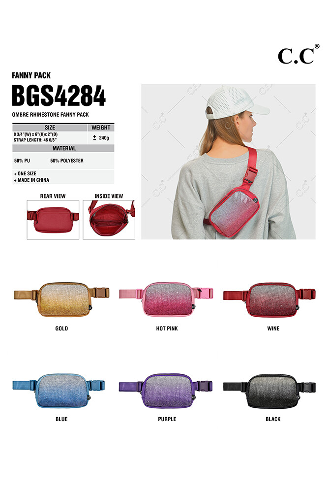 C.C Everyday Ombre Rhinestone Cross Body Waterproof Mini  display picture 2