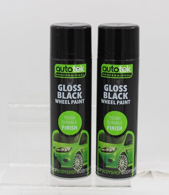 2 X Autotek GLOSS BLACK ALLOY WHEEL Spray Paint Aerosol Cans - View #10