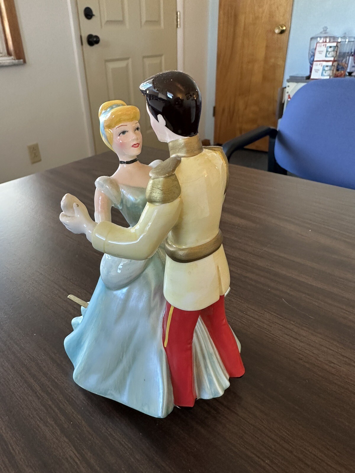 Vintage Walt Disney Schmid Music Box Cinderella Prince Charming "This