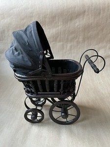Vintage looking VICTORIAN Wood Wicker Metal Doll CARRIAGE Toy / Decor 17x 13x6"