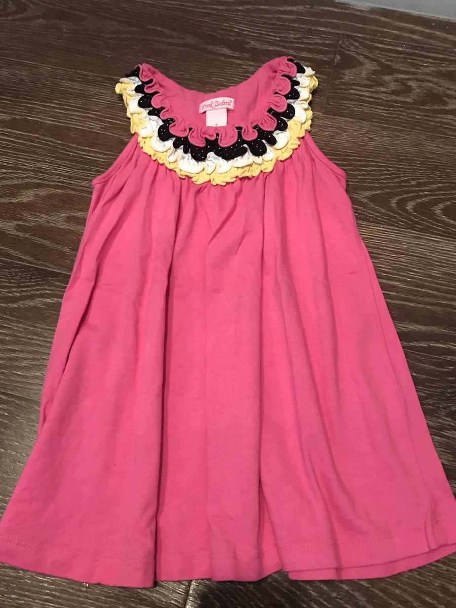 GIRLS NWT PINK ZEBRA HOT PINK DRESS SZ 5 | eBay
