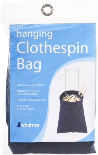 Whitmor Wäscheklammersack zum Aufhängen für 200 Wäscheklammern Indoor/Outdoor - Bild 2 von 3