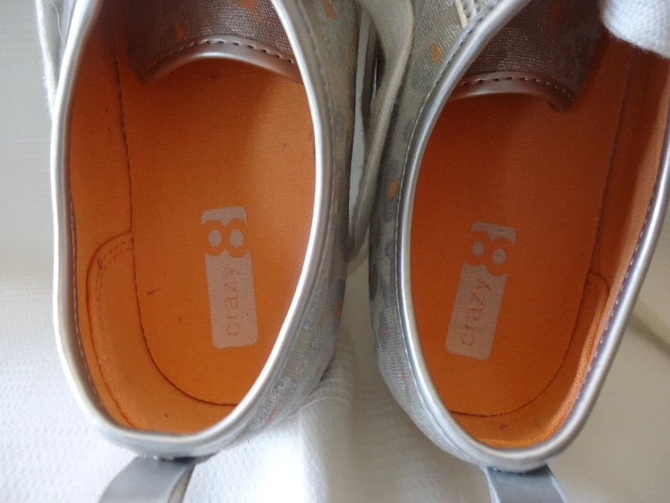 Crazy 8 Silver & Peach Animal Print Girl's Sneakers 5 - Image 4 of 4