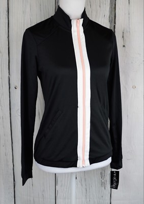 Energie Ladies Tracey Track Jacket Top Zip Up Athleisure Long Sleeve Black XS