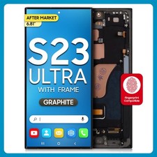 for Samsung S23 Ultra 5G Graphite Display LCD Touch Screen Assembly with Frame