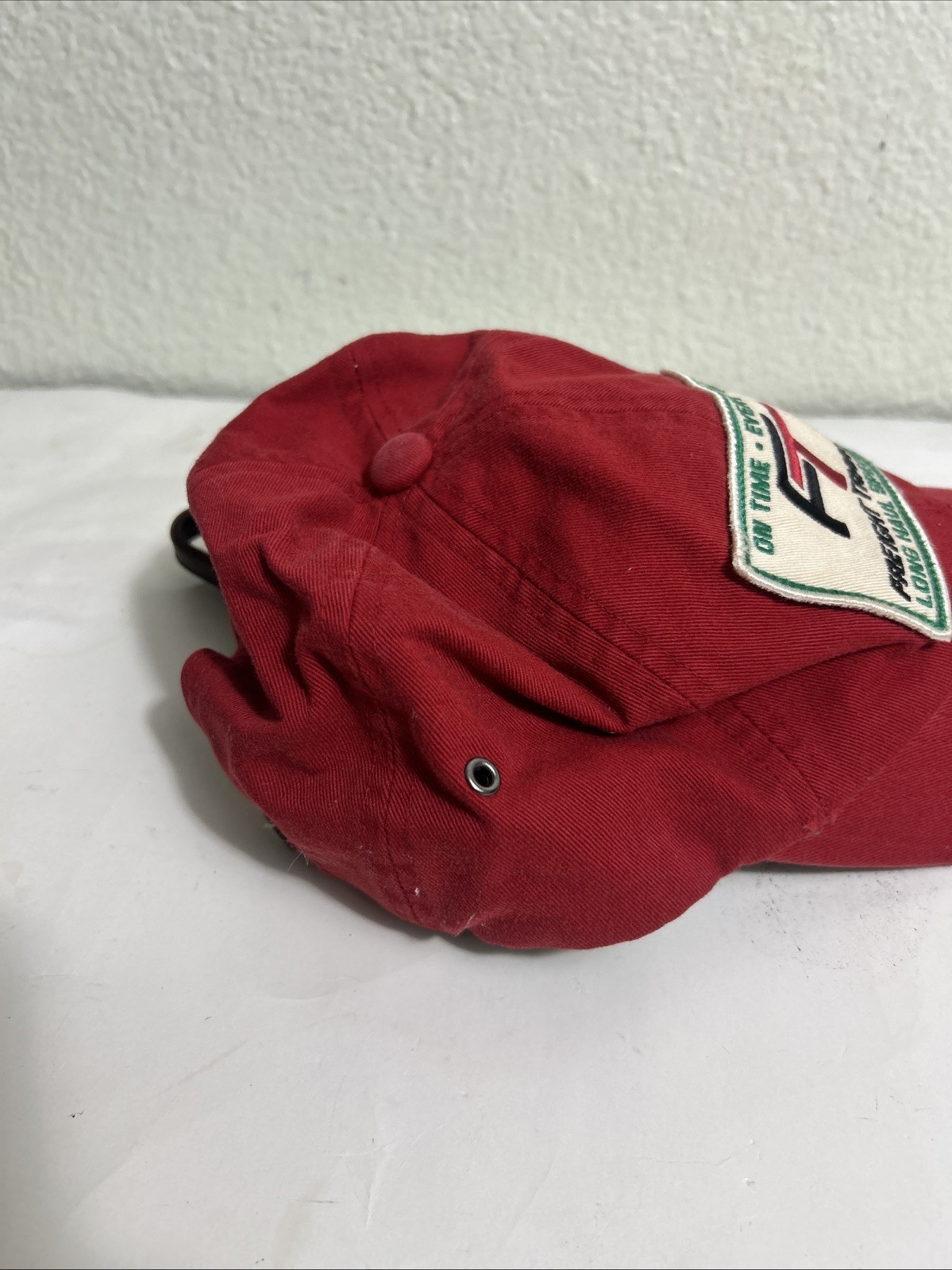 American Eagle Strapback Baseball Cap Red Distres… - image 12