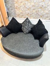 LARGE Round Cuddle Sofa Grey (With Cushions Included) (BARGAIN PRICE TO CLEAR)