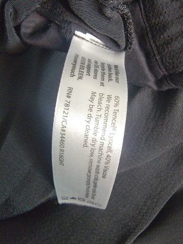 Pantaloni Eileen Fisher donna taglia XL tasche affusolate slip on neri Lagenlook - Foto 7 di 10