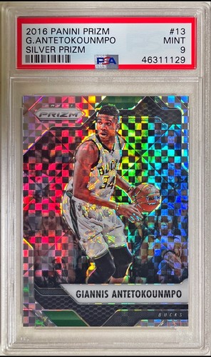 2016 Panini Prizm Giannis Antetokounmpo Checkerboard Prizm PSA 9 Heat SSP RARE