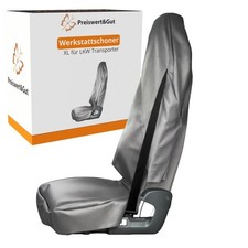 Werkstattschoner Kunstleder Sitzbezug Fahrersitz universal mit Gurtschlitz