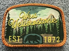 WEST YELLOWSTONE EST 1872 2x3 Embroidered Morale Patch Hook Backing Brand New