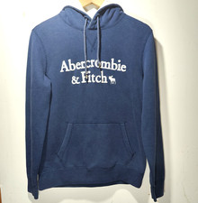 Abercrombie Fitch Mens S Hoodie Applique Soft A F Fleece Sweatshirt Blue