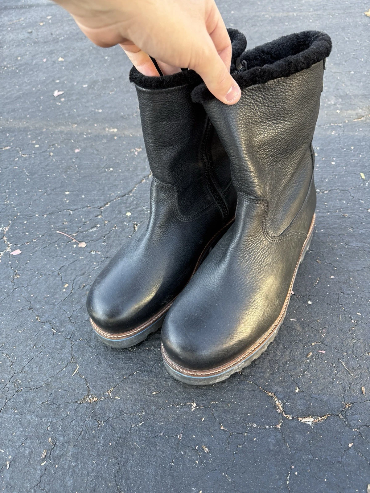 Samuel Hubbard Waterproof Snow Lodge 2.0 Boots Mens 13 M Black Leather Shearling
