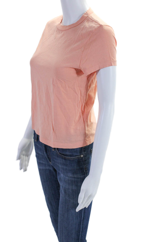 Re/Done Womens Cotton Round Neck Short Sleeve Basic T-Shirt Orange Size S - Picture 2 of 6