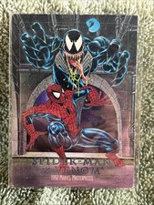 1992 Marvel Masterpieces Spider-Man vs Venom Battle Spectra Etch #4-D Insert