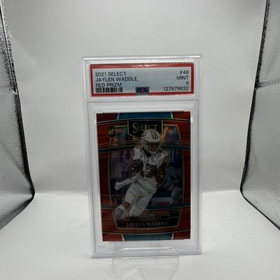 2021 Panini Select Jaylen Waddle #48 Concourse Red Prizm /99 RC PSA 9 Dolphins
