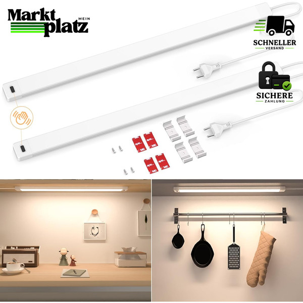 Unterbauleuchte LED Dimmbar 4000K Neutralweiß 41Cm 2 StüCk KüChe Licht-image