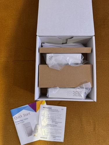 2 x Netgear PL1000 Powerline Adapters AV1000 PL1000-100UKS Gigabit + 1 Ethernet 