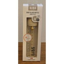 BIBS Baby Glass Bottle Complete Set 8oz 225ml Ivory Slow Flow Anti-Colic 5014216