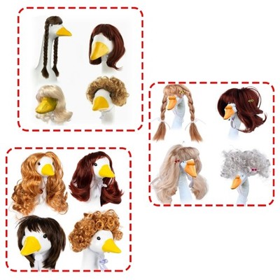 Geese Themed Pet Costume Wigs 4 Different Styles Soft Headdress for Pet Parties