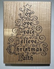 1 STAMPENDOUS JOY TREE R275 Christmas Holiday Rubber Large Ink Stamp