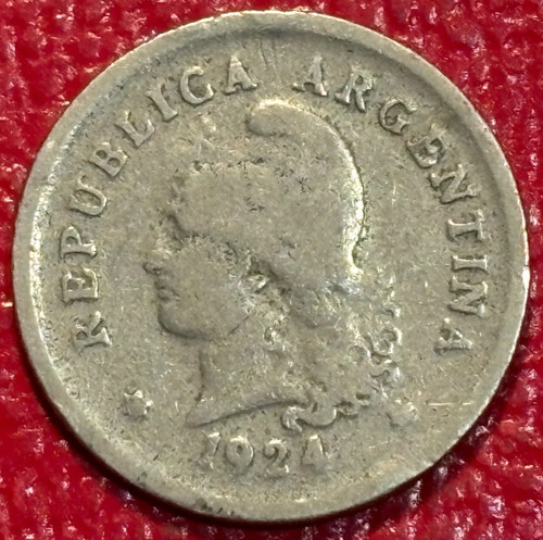 A VINTAGE 1924 ARGENTINA 10 CENTAVOS COIN-DEC560