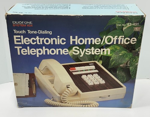 Seltenes Vintage Duofone 406 Radio Shack Vierleitungstelefon 43-453 mit Org. Box